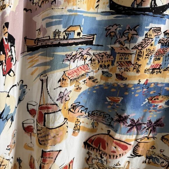 VTG Kahala John Severson Collection Mens Shirt XL Paris Venice Eiffel Tower Wine - Picture 7 of 15